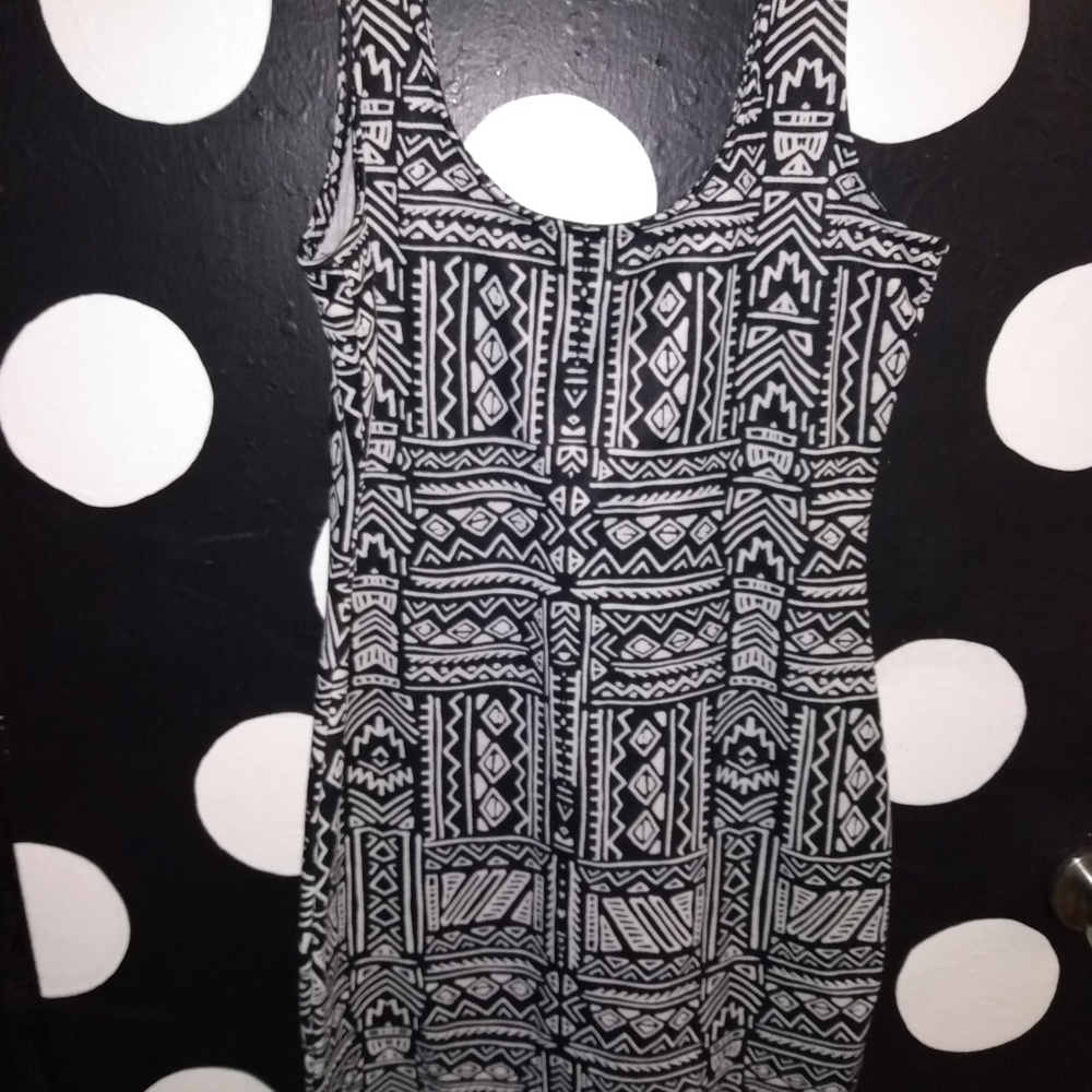 Black and white mini dress